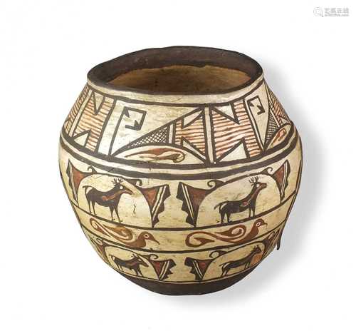 A Zuni Pueblo earthenware polychrome jar