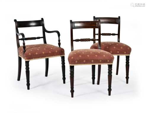 A set of 8 Regency mahogany dining chairs