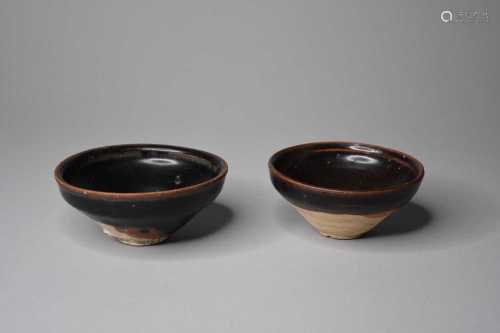 Two Chinese Jian ware bowls, Song Dynasty