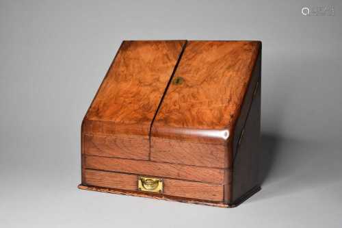A 19th century mahogany stationary box