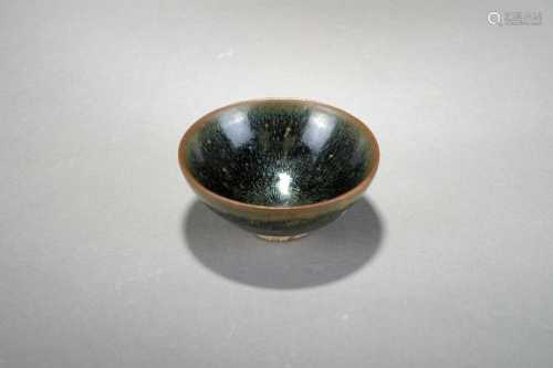 A small Chinese Jian ware 'hare's fur' bowl, Song Dynasty