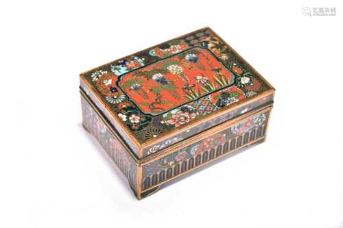 A Japanese cloisonne box and cover