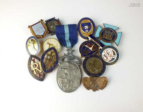 A collection of nursing badges