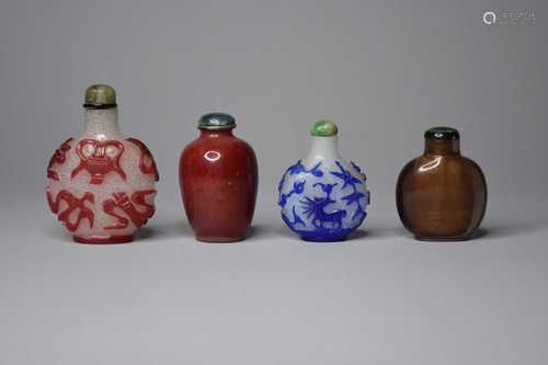 Four Chinese snuff bottles