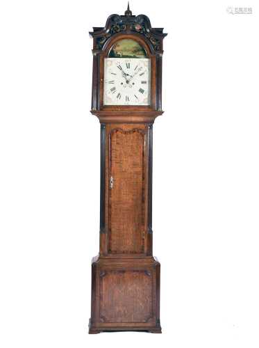 A George III 8-day, oak and mahogany crossbanded longcase cl...