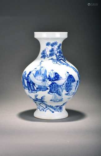 A Chinese blue and white vase, Qianlong seal mark and probab...