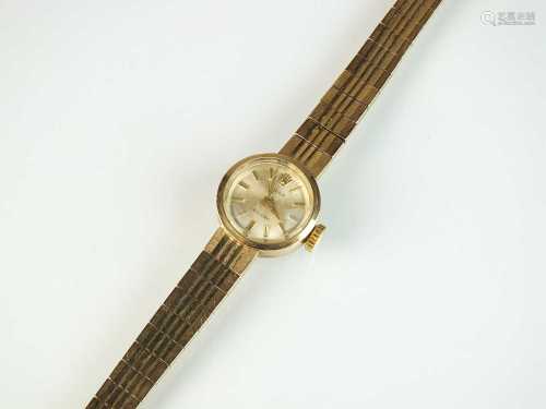 A ladies 9ct gold Rolex Precision bracelet watch