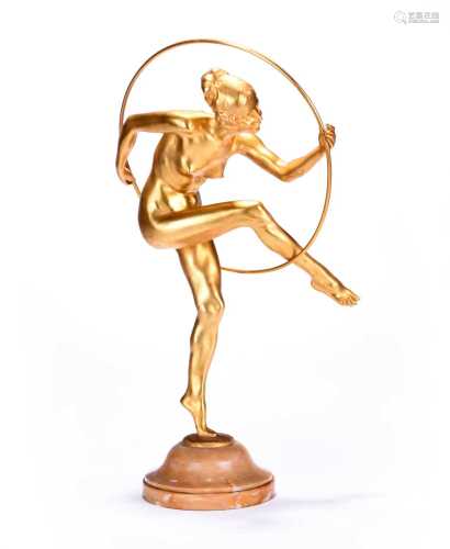 L* Alliot, an Art Deco style female nude hoop dancer