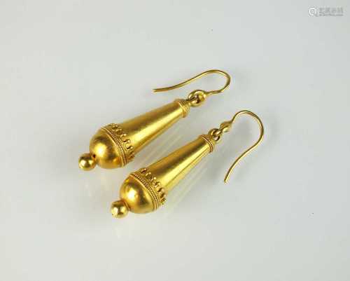 A pair of Victorian drop ear pendants