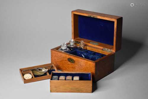 A Victorian oak apothecary box by John Bell, London