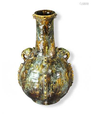 An unusual Royal Worcester Aesthetic Movement vase