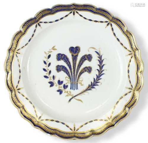 Worcester 'Prince of Wales' dessert plate, circa 1790
