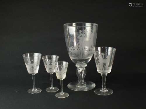An early 20th century suite of glass