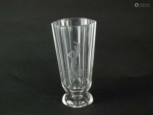Orrefors glass vase designed by Vicke Lindstrand