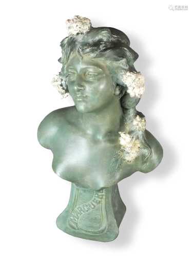 An Austrian Art Nouveau terracotta bust of Marguerite