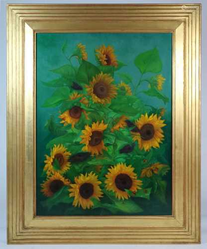 Denby Sweeting (British 1936-2020) Still Life of Sunflowers ...