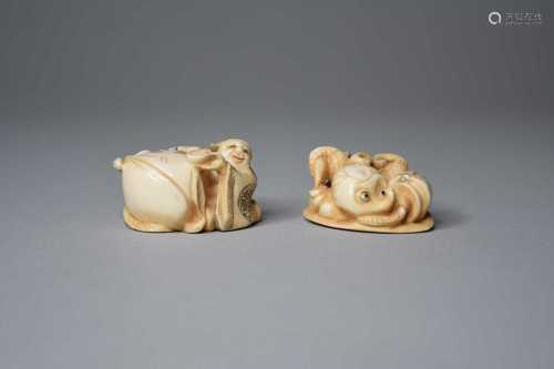 Two Japanese ivory netsuke