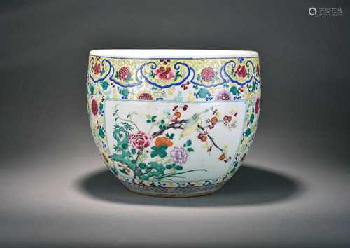 A Chinese, famille rose jardiniere, Qing Dynasty