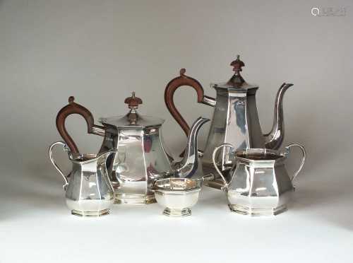 An Asprey & Co five piece silver tea and coffee service