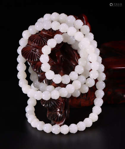 HETIAN JADE BEADS STRING NECKLACE