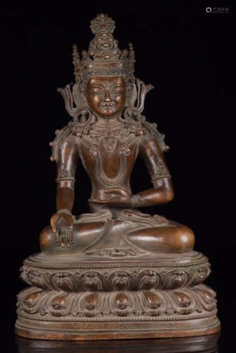 COPPER GUANYIN BUDDHA STATUE