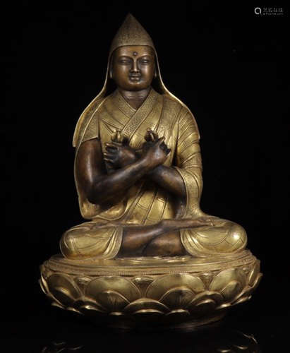 GILT BRONZE BUDDHA STATUE