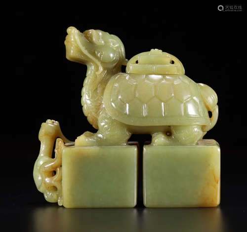 HETIAN JADE BEAST SEAL