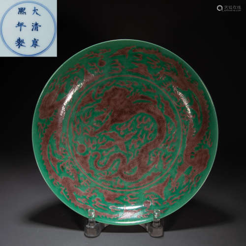 CHINESE COLORFUL PLATE, QING DYNASTY