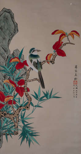 CHINESE PAINTING AND CALLIGRAPHY, FLOWERS AND BIRD