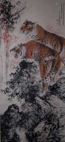CHINESE PAINTING AND CALLIGRAPHY, TIGERS