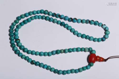 CHINA QING DYNASTY TURQUOISE NECKLACE