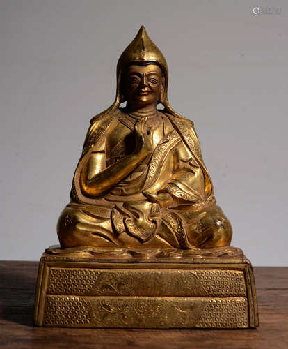 GILT BRONZE BUDDHA STATUE, MING DYNASTY, CHINA