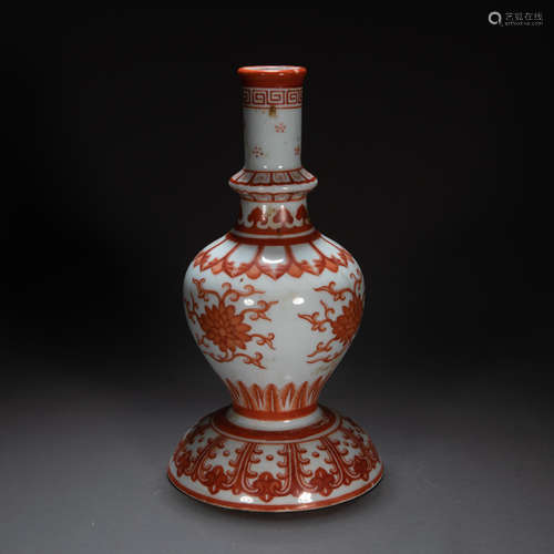 CHINESERED GLAZED VASE, QING DYNASTY