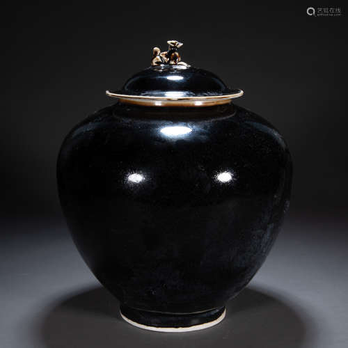 BLACK DING LID JAR, NORTHERN SONG DYNASTY, CHINA