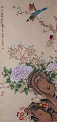 CHINESE PAINTING AND CALLIGRAPHY, BIRD AND FLOWER