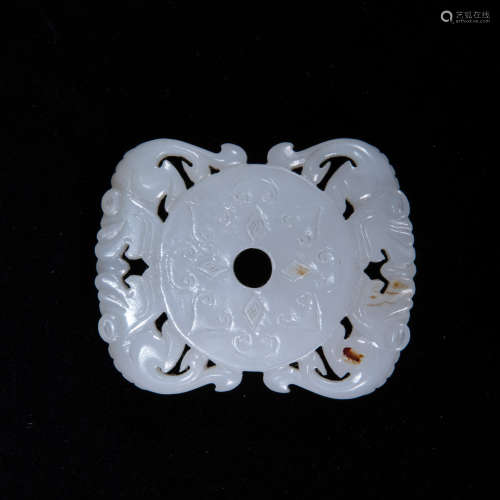 WHITE JADE PLATE, QING DYNASTY, CHINA
