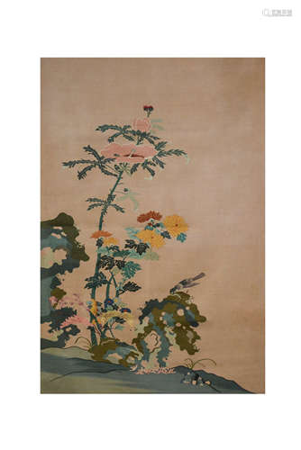 CHINESE KESI HANGING SCREEN, QING DYNASTY