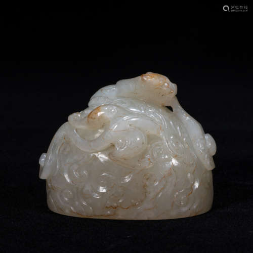 CHINESE WHITE JADE SEAL, QING DYNASTY