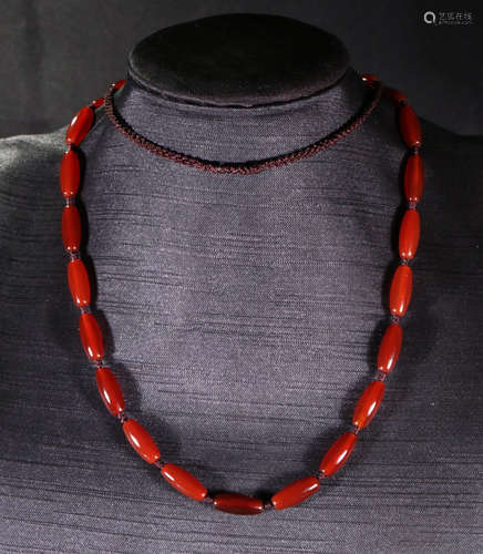 TIBETAN AGATE BEADS STRING NECKLACE