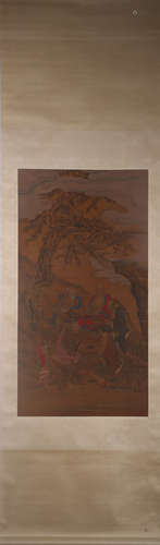 LENGMEI ARHAT PAINTING HANGING SCROLL