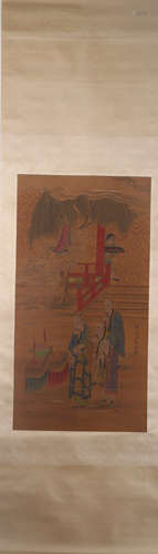 LENGMEI ARHAT PAINTING HANGING SCROLL