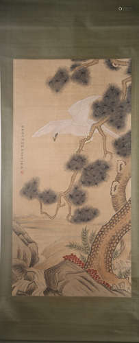 MAJIN PINE EAGLE PAINTING HANGING SCROLL