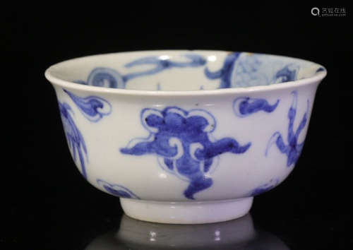 BLUE&WHITE GLAZE DRAGON PATTERN CUP