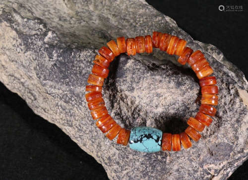 TIBETAN KAPALA TURQUOISE BEADS STRING BRACELET