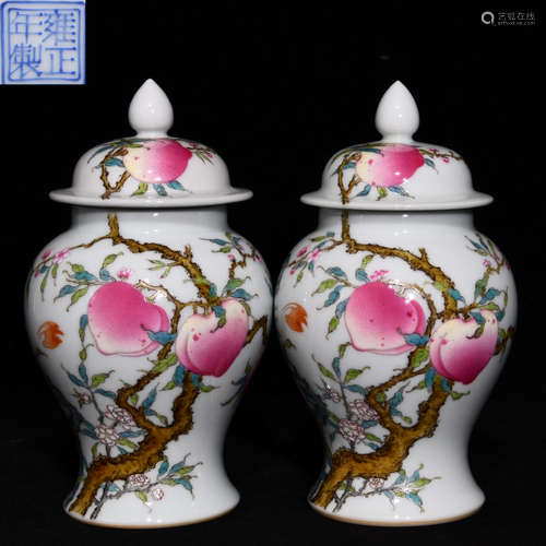 YONGZHENG MARK FAMILLE ROSE AUSPICIOUS PATTERN JAR