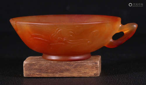 AGATE CARVED TEA CUP