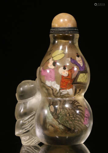 GLASS CHILD PATTERN SNUFF BOTTLE