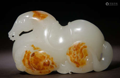 HETIAN JADE HORSE SHAPE PENDANT