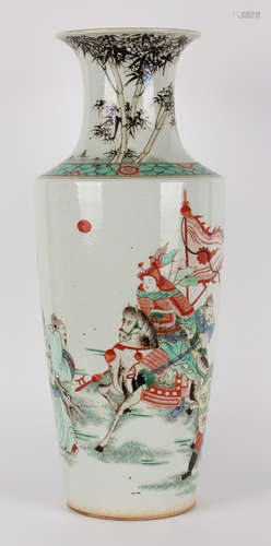 GUCAI GLAZE FIGURE STORY PATTERN VASE