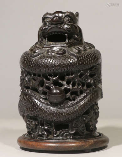 XIAOYE ZITAN DRAGON PATTERN CENSER